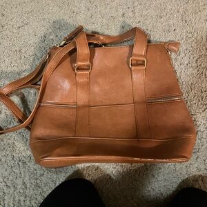 Giant faux leather backpack purse